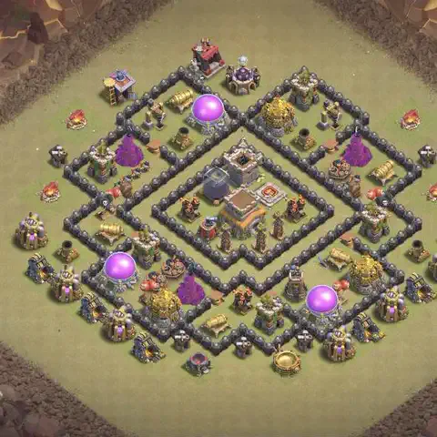 TH8 war CWL base layout with copy link for Clash of Clans, layout #028