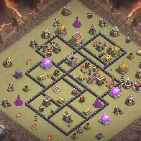 TH8 war CWL base layout with copy link for Clash of Clans, layout #031