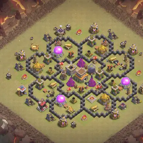 TH8 war CWL base layout with copy link for Clash of Clans, layout #037