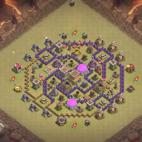 TH8 war CWL base layout with copy link for Clash of Clans, layout #040