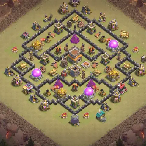 TH8 war CWL base layout with copy link for Clash of Clans, layout #046