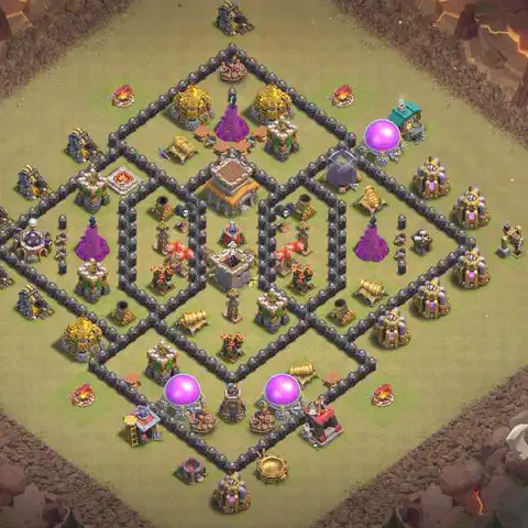 TH8 war CWL base layout with copy link for Clash of Clans, layout #049
