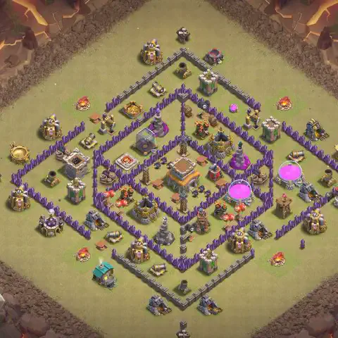 TH8 war CWL base layout with copy link for Clash of Clans, layout #052