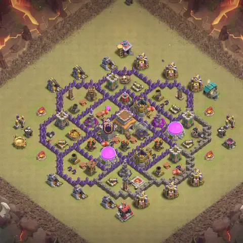 TH8 war CWL base layout with copy link for Clash of Clans, layout #055