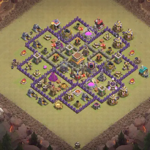 TH8 war CWL base layout with copy link for Clash of Clans, layout #058