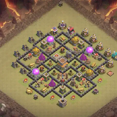 TH8 war CWL base layout with copy link for Clash of Clans, layout #061
