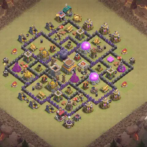 TH8 war CWL base layout with copy link for Clash of Clans, layout #070