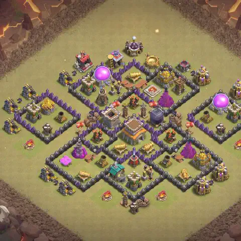 TH8 war CWL base layout with copy link for Clash of Clans, layout #073