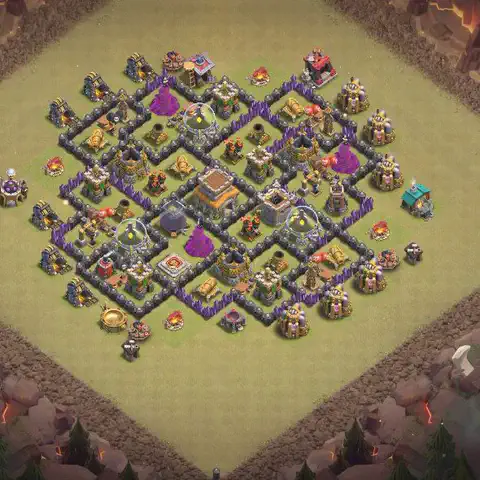 TH8 war CWL base layout with copy link for Clash of Clans, layout #082