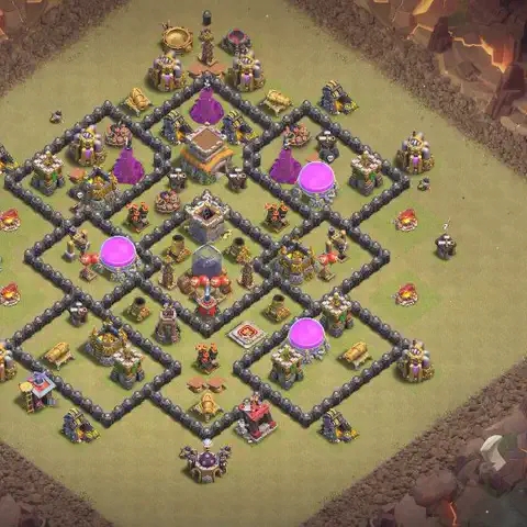 TH8 war CWL base layout with copy link for Clash of Clans, layout #091