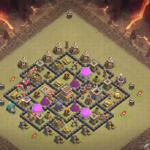 TH8 war CWL base layout with copy link for Clash of Clans, layout #094