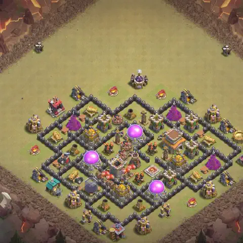 TH8 war CWL base layout with copy link for Clash of Clans, layout #097