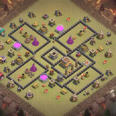 TH8 war CWL base layout with copy link for Clash of Clans, layout #100