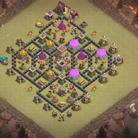 TH8 war CWL base layout with copy link for Clash of Clans, layout #103