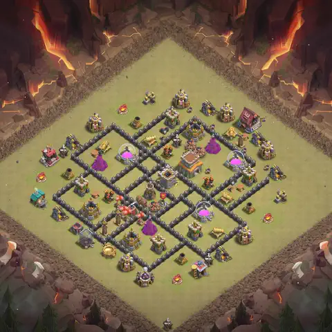 TH8 war CWL base layout with copy link for Clash of Clans, layout #115