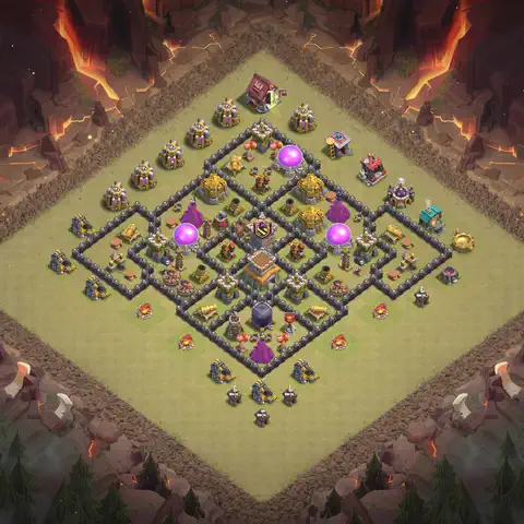 TH8 war CWL base layout with copy link for Clash of Clans, layout #118