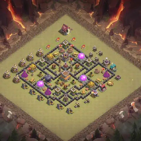 TH8 war CWL base layout with copy link for Clash of Clans, layout #121