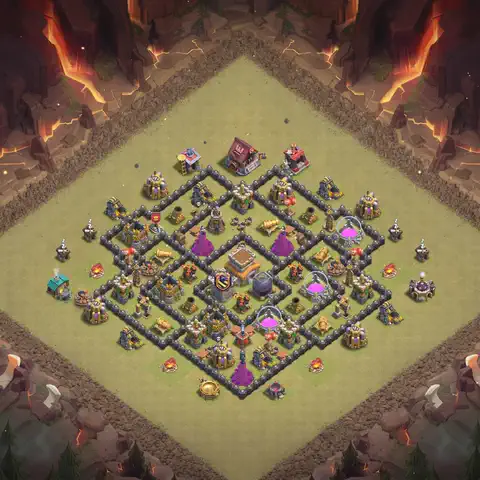 TH8 war CWL base layout with copy link for Clash of Clans, layout #127