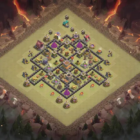 TH8 war CWL base layout with copy link for Clash of Clans, layout #136