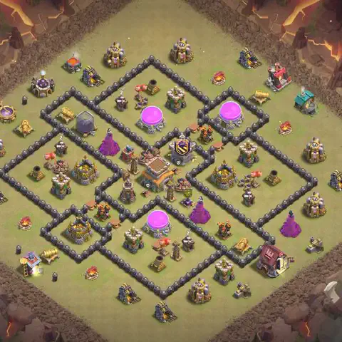 TH8 war CWL base layout with copy link for Clash of Clans, layout #148