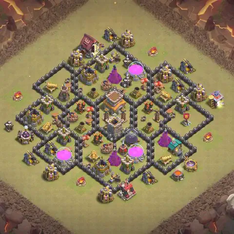 TH8 war CWL base layout with copy link for Clash of Clans, layout #151