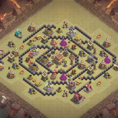 TH8 war CWL base layout with copy link for Clash of Clans, layout #154