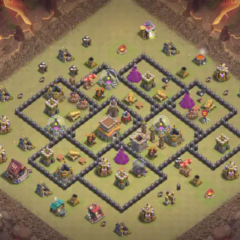 TH8 war CWL base layout with copy link for Clash of Clans, layout #160