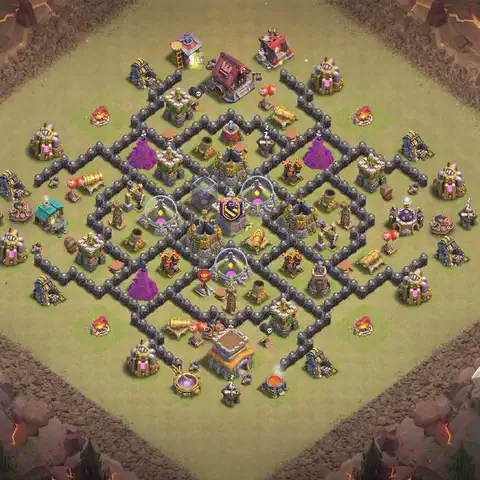 TH8 war CWL base layout with copy link for Clash of Clans, layout #169