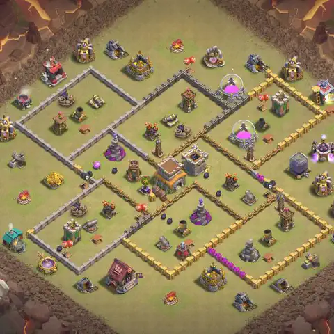 TH8 war CWL base layout with copy link for Clash of Clans, layout #175