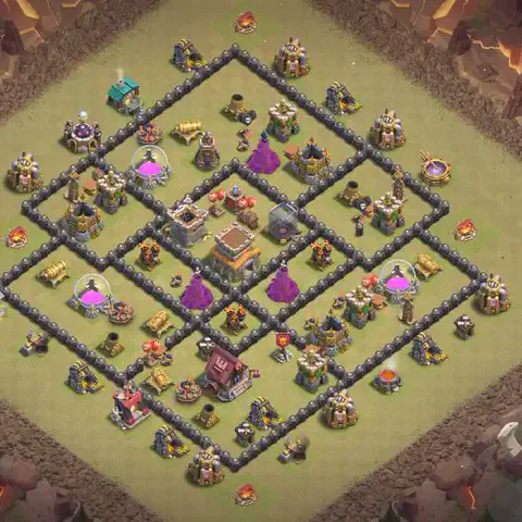 TH8 war CWL base layout with copy link for Clash of Clans, layout #181