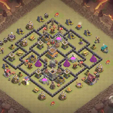 TH8 war CWL base layout with copy link for Clash of Clans, layout #184