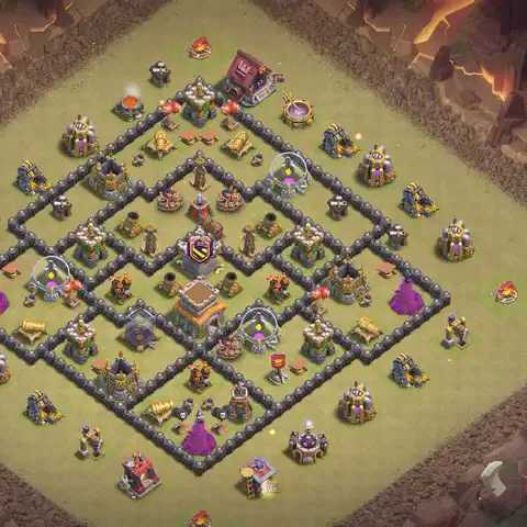 TH8 war CWL base layout with copy link for Clash of Clans, layout #193