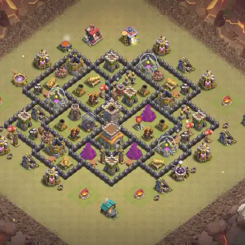 TH8 war CWL base layout with copy link for Clash of Clans, layout #199