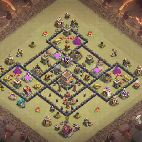 TH8 war CWL base layout with copy link for Clash of Clans, layout #211
