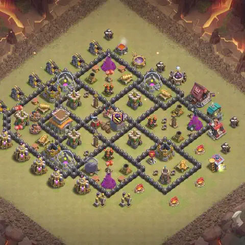 TH8 war CWL base layout with copy link for Clash of Clans, layout #220