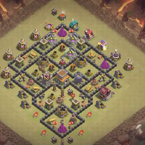 TH8 anti air cwl war base layout #223