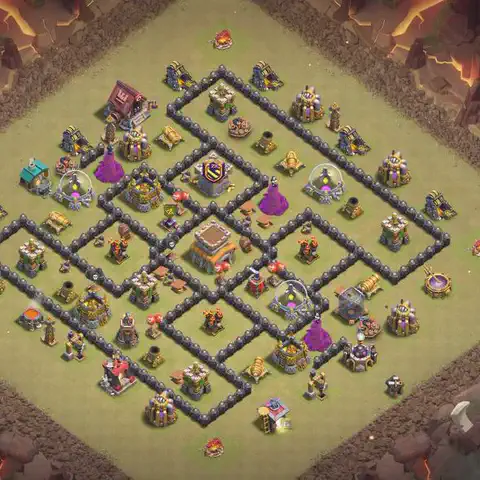 TH8 anti dragon cwl war base layout #226