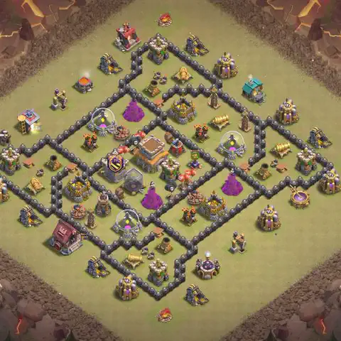 TH8 anti air cwl war base layout #229