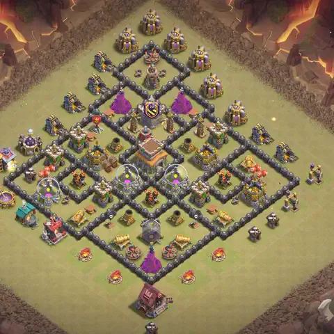 TH8 anti air cwl war base layout #232