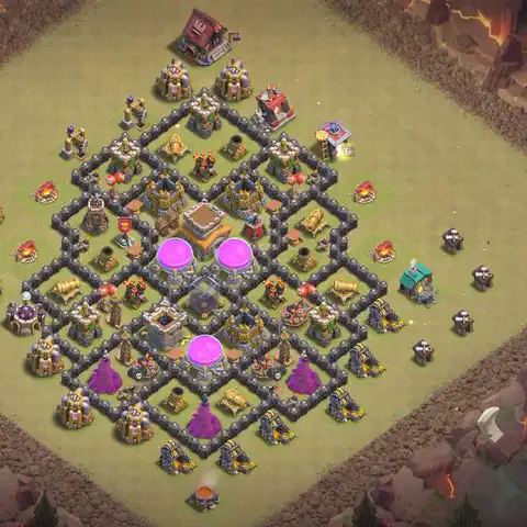 TH8 anti dragon cwl war base layout #235