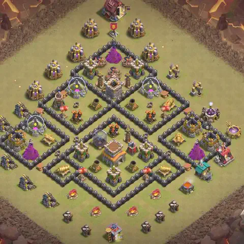 TH8 anti air cwl war base layout #238