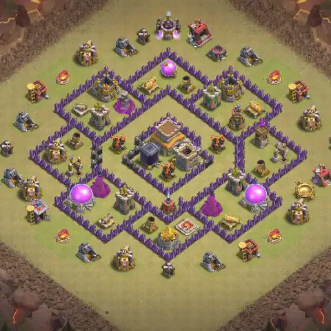 TH8 war Defense base layout with copy link for Clash of Clans, layout #003