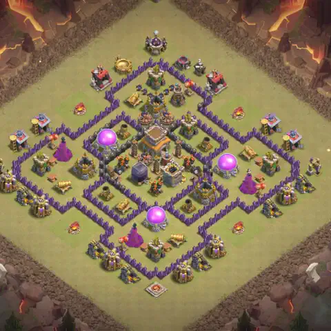 TH8 war Defense base layout with copy link for Clash of Clans, layout #006