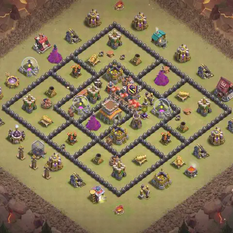 TH8 anti dragon war defense base layout #228