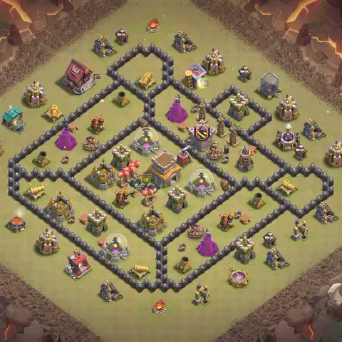 TH8 anti dragon war defense base layout #231