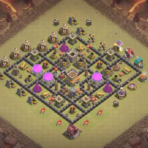 TH8 anti air war defense base layout #234