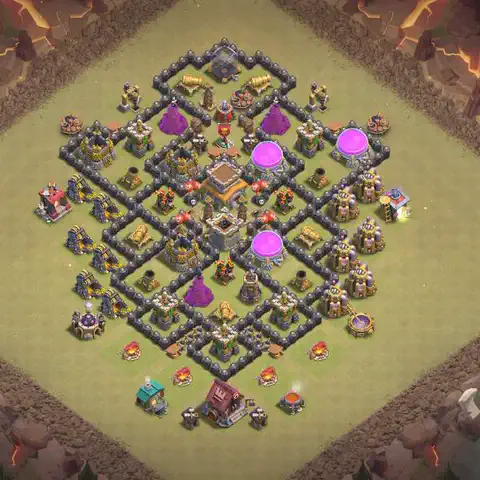 TH8 anti dragon war defense base layout #237