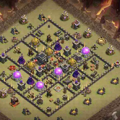 TH9 war anti 3 star base layout with copy link for Clash of Clans defense, layout #212