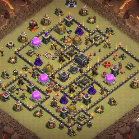 TH9 war anti 3 star base layout with copy link for Clash of Clans defense, layout #230