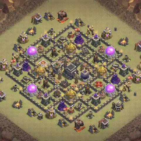 TH9 anti air anti 3-star war base layout #236